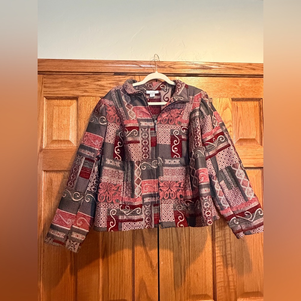 Dressbarn Tapestry Patchwork Jacket - image 1